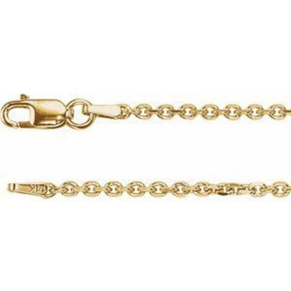 14K Yellow 1.75 mm Diamond-Cut Cable 7